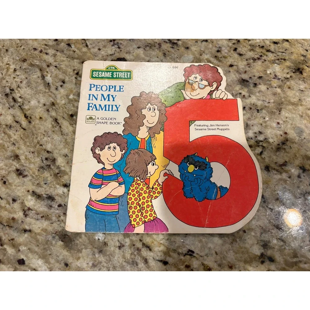 Sesame Street People in My Family Golden Shape Book Featuring Jim Henson Muppets